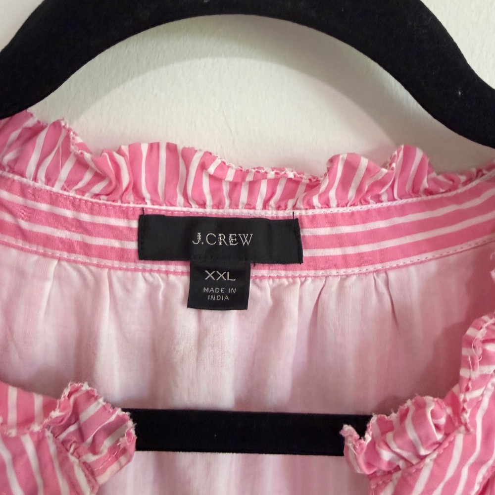 J.Crew Pink White Striped Sleeveless Tiered Mini Dress XXL Cotton - Picture 3 of 4